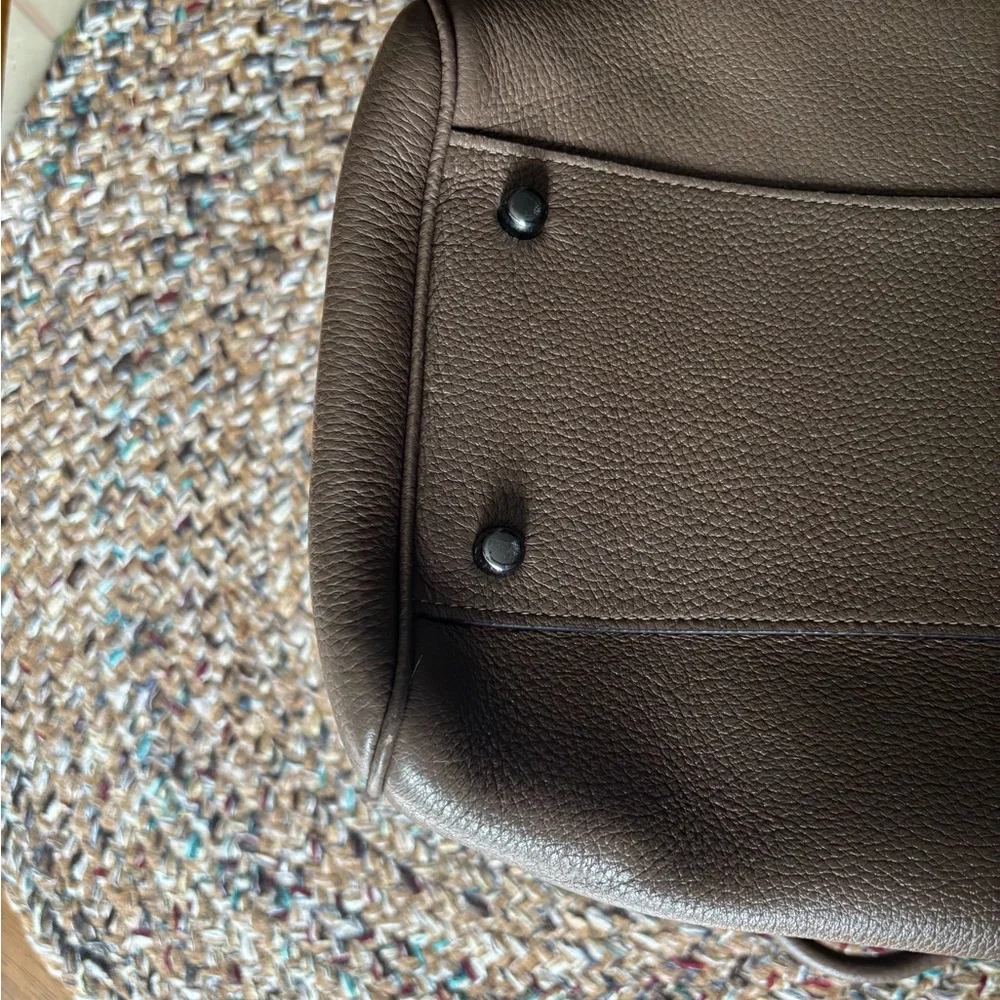 Coach Large Rowen in Dark Slate Pebbled Leather Bowling